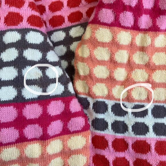 Talbots L Pet Vtg Y2K Retro Style Polka Dot & Striped Cardigan Cotton-Cashmere - Picture 10 of 16